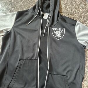 Nike Black and Gray Raiders Bomber Jacket